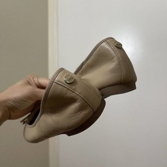 Sam Edelman Taupe beige leather ballet bow flats shoes size US 6.5 - Picture 3 of 4